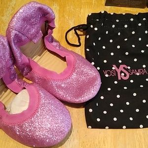 YOSI SAMRA 6Y COTTON CANDY PINK BALLERINA FLAT